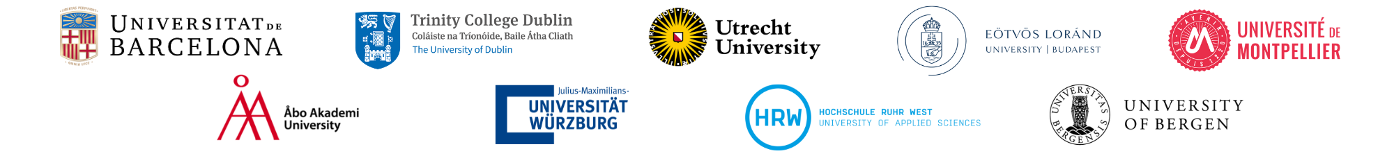 Logos of CHARM-EU partner universities
